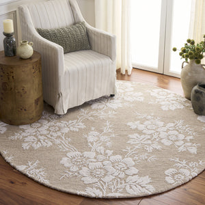 Safavieh Glamour Hand-Tufted Sand Ivory Area Rug — Wool/Viscose Blend, Low-Profile 3/8" Pile, Timeless Elegance 5'-0" x 8'-0" GLM625C-5
