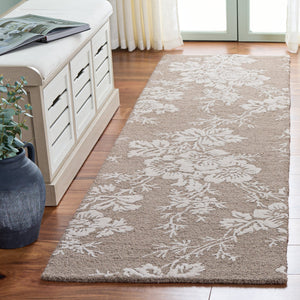 Safavieh Glamour Hand-Tufted Taupe Ivory Area Rug — Wool-Viscose Low-Profile Luxury For Living Rooms 5'-0" x 8'-0" GLM625E-5