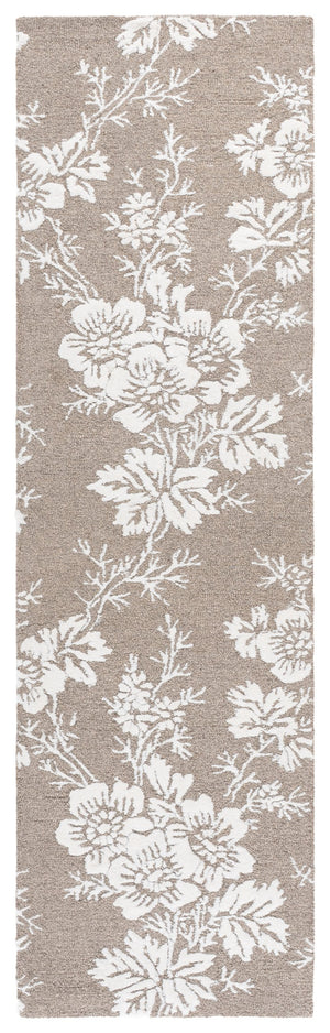 Safavieh Glamour Hand-Tufted Round Taupe Ivory Rug — Low Profile Wool-Viscose Blend For Modern Calm Spaces 6'-0" x 6'-0" GLM625E-6R