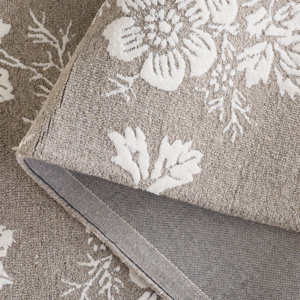 Safavieh Glamour Hand-Tufted Taupe And Ivory Area Rug — Wool-Viscose Plush Low-Profile Elegance For Home Decor 6'-0" x 6'-0" GLM625E-6SQ