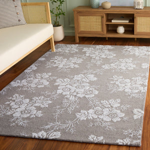 Safavieh Glamour Hand‑Tufted Taupe Ivory Wool‑Viscose Rug, Low‑Profile 3/8" Pile, Subtle Sheen & Cozy Texture 9'-0" x 12'-0" GLM625E-9