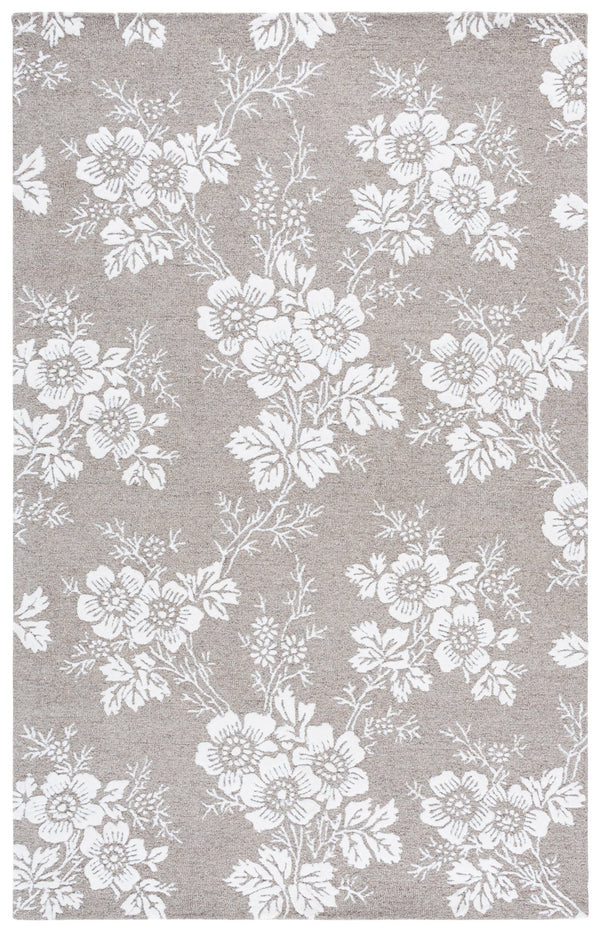 Safavieh Glamour Hand-Tufted Taupe Ivory Wool-Viscose Rug — Low-Pile, Plush Texture For Modern Spaces 4'-0" x 6'-0" GLM625E-4