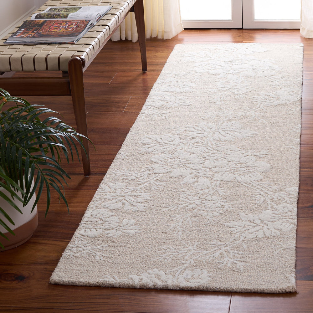 Safavieh Glamour Hand-Tufted Silver Ivory Runner — Wool-Viscose Low-Profile Hallway Rug With Subtle Sheen 2'-3" x 8'-0" GLM625G-28