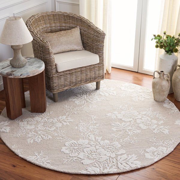 Safavieh Glamour Hand-Tufted Silver Ivory Rug — Wool-Viscose Blend, Low Pile, Timeless Neutral Elegance 8'-0" x 10'-0" GLM625G-8