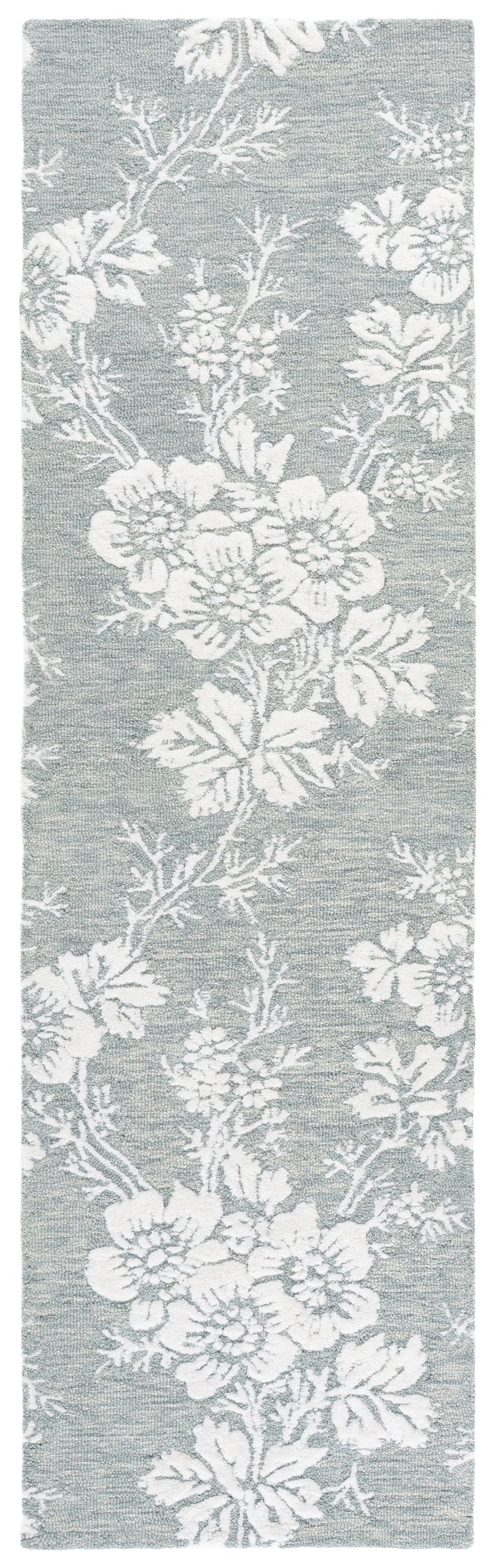 Safavieh Glamour Hand-Tufted Blue Ivory Area Rug – Wool-Viscose Low-Pile, Durable Artisan Craft For Modern Spaces 8'-0" x 10'-0" GLM625M-8