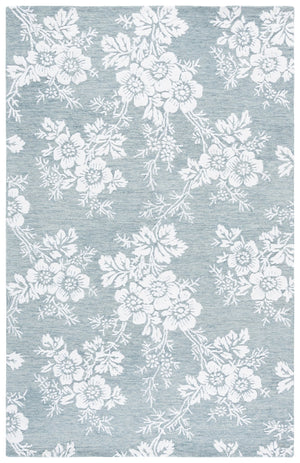 Safavieh Glamour Hand-Tufted Blue Ivory Area Rug – Wool-Viscose Low-Pile, Durable Artisan Craft For Modern Spaces 8'-0" x 10'-0" GLM625M-8