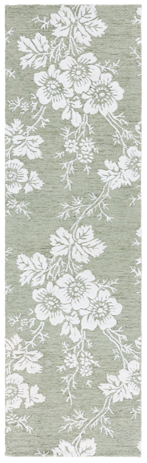 Safavieh Glamour Hand-tufted Area Rug – Elegant Floral Design For Timeless Sophistication In Any Space Sage ,Ivory Wool,Viscose Glm625w-4