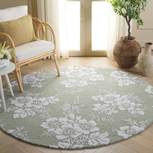 Safavieh Glamour Hand-tufted Area Rug – Elegant Floral Design For Timeless Sophistication In Any Space Sage ,Ivory Wool,Viscose Glm625w-4