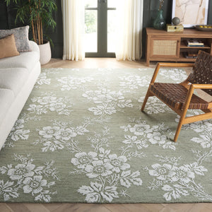 Safavieh Glamour Hand-tufted Area Rug – Elegant Floral Design For Timeless Sophistication In Any Space Sage ,Ivory Wool,Viscose Glm625w-4
