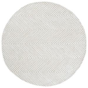 Safavieh Glamour Hand-Tufted Ivory Round Rug — Wool Blend, Artisanal Texture, Subtle Sheen For Modern Homes 6'-0" x 6'-0" GLM801A-6R
