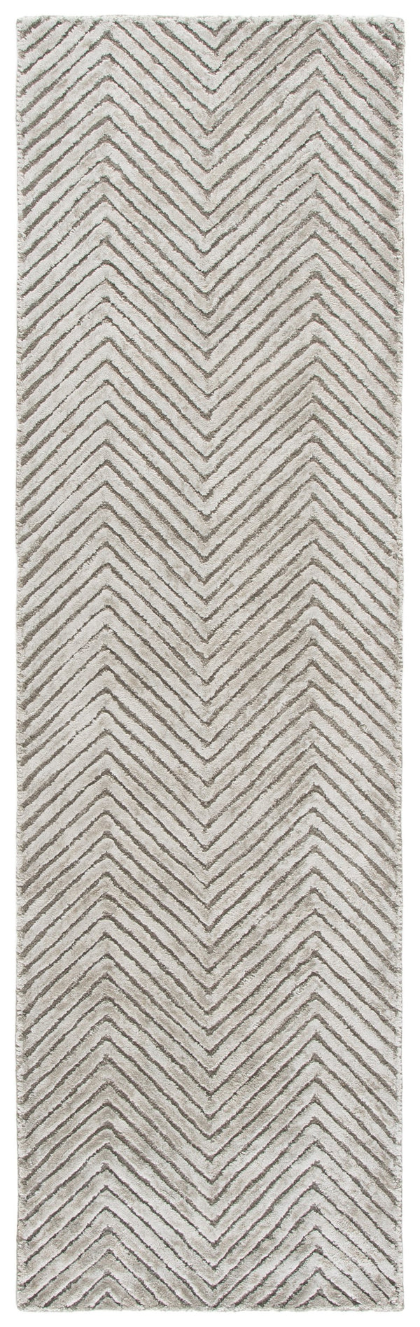 Safavieh Glamour Hand-Tufted Silver Runner — Low-Pile Wool Blend, Durable Elegant Texture For Narrow Halls 2'-3" x 8'-0" GLM801G-28