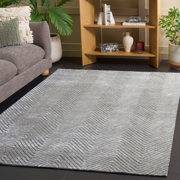 Safavieh Glamour Hand-Tufted Silver Area Rug — Low-Pile Wool Blend For Modern Minimalist Living Rooms And Bedrooms 5'-0" x 8'-0" GLM801G-5