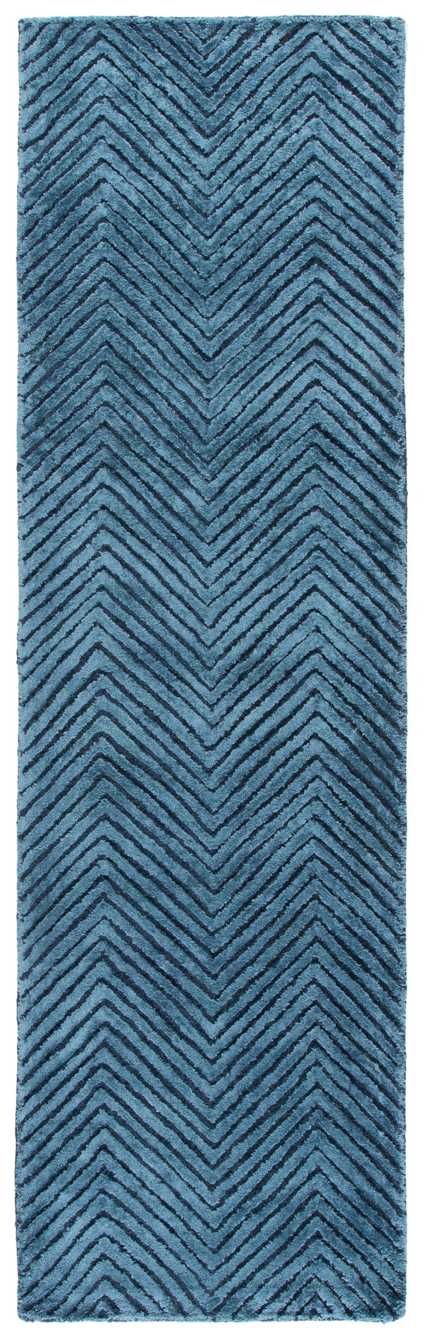 Safavieh Glamour Navy Round Area Rug — Hand-Tufted Wool Blend, Minimalist Modern Design, Plush Low Pile Comfort 6'-0" x 6'-0" GLM801N-6R