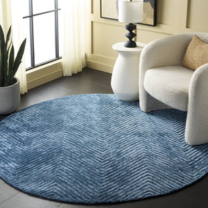 Safavieh Glamour Hand-Tufted Navy Area Rug — 80% Wool Blend, Low-Profile 0.5" Pile For Modern Homes 4'-0" x 6'-0" GLM801N-4
