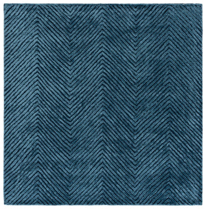Safavieh Glamour Hand-Tufted Navy Chevron Wool Blend Rug — Luxurious Soft 0.5" Pile, Durable Elegance 9'-0" x 12'-0" GLM801N-9