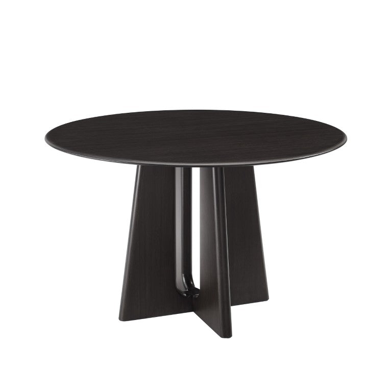 Greenington Luna Solid Bamboo Round Dining Table Seats Six with Apex Base and Minimalist Design Caviar GLU001B