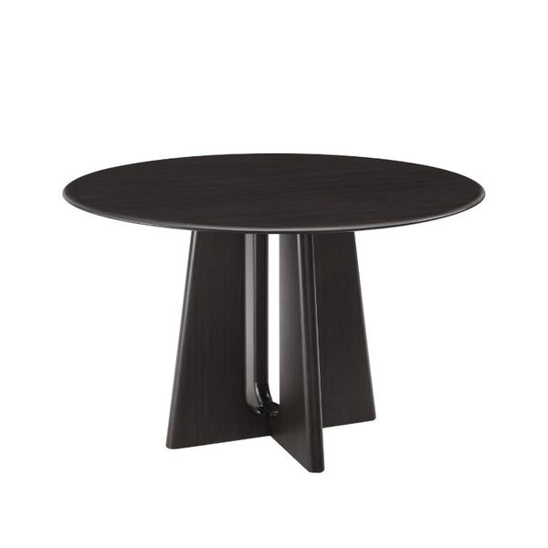 Greenington Luna Solid Bamboo Round Dining Table Seats Six with Apex Base and Minimalist Design Caviar GLU001B