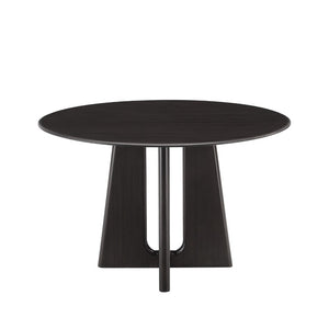 Greenington Luna Solid Bamboo Round Dining Table Seats Six with Apex Base and Minimalist Design Caviar GLU001B