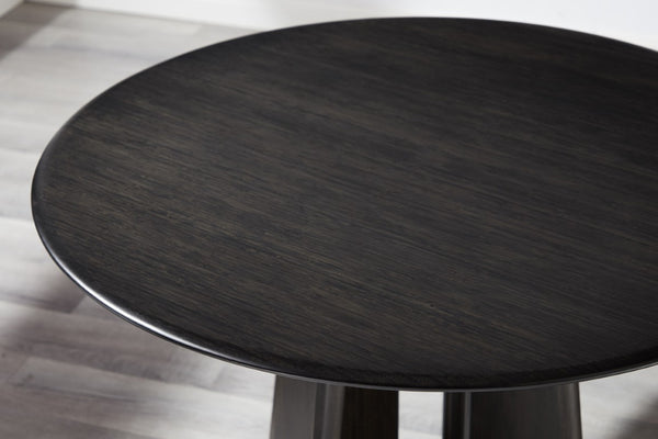 Greenington Luna Solid Bamboo Round Dining Table Seats Six with Apex Base and Minimalist Design Caviar GLU001B
