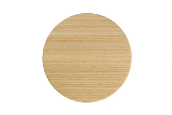 Greenington Luna Solid Moso Bamboo Round Dining Table Seats Six with Tapered Apex Base Wheat GLU001WH