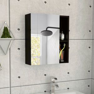 English Elm Labelle Matte Black Recessed Medicine Cabinet with Mirror and Five Bathroom Shelves B07091924