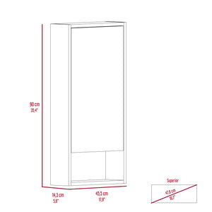 English Elm Mariana Mirrored Medicine Cabinet with External Shelf and Two Internal Shelves for Smart Storage and Style Black 39.8 L x 20.9 W x 5.1 H B20091945