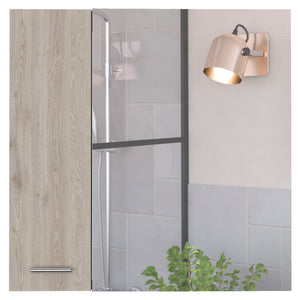 English Elm Sines Mirror Medicine Cabinet with Four Internal Shelves, Double Door Design for Sleek Bathroom Storage Gray 28.7 L x 22 W x 5.5 H B07092111