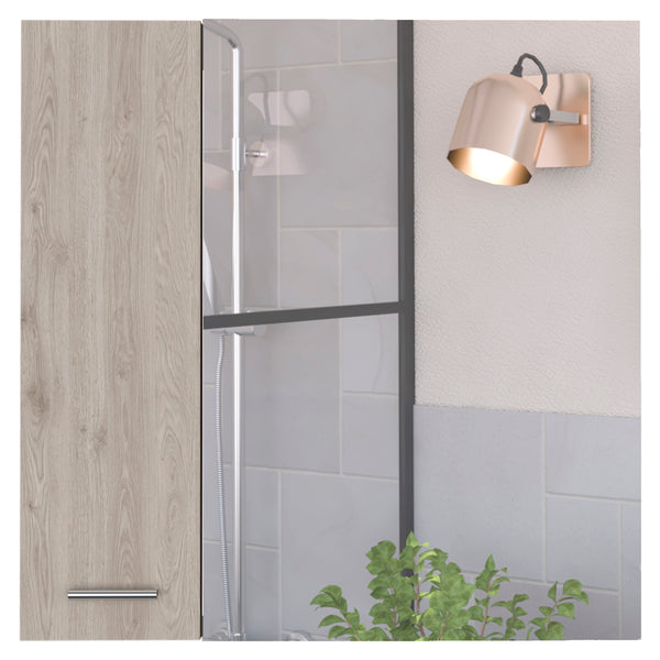English Elm Sines Mirror Medicine Cabinet with Four Internal Shelves, Double Door Design for Sleek Bathroom Storage Gray 28.7 L x 22 W x 5.5 H B07092111