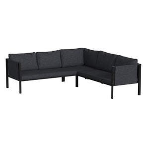 English Elm Lea Indoor/Outdoor Sectional Sofa - Modern 5-Seat Design with Storage Pockets for Stylish Comfort Charcoal GM-201108-SEC-CH-GG