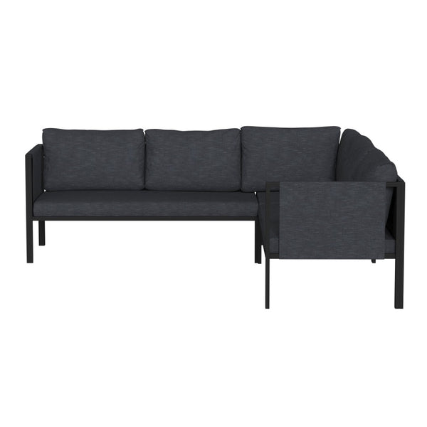 English Elm Lea Indoor/Outdoor Sectional Sofa - Modern 5-Seat Design with Storage Pockets for Stylish Comfort Charcoal GM-201108-SEC-CH-GG