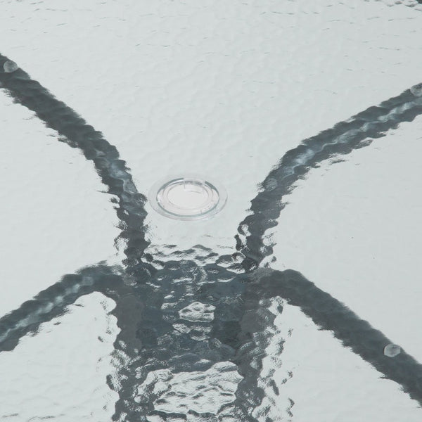 English Elm Nantucket 6 Piece Patio Garden Set with Umbrella Table and Folding Chairs for Outdoor Relaxation Black 31.25"W x 31.25"D x 28"H GM-202012-BK-GG