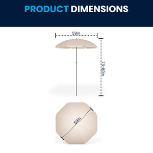 English Elm Nantucket 6 Piece Patio Garden Set with Umbrella Table and Folding Chairs for Outdoor Relaxation Brown 31.25"W x 31.25"D x 28"H GM-202012-BRN-GG