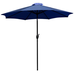 English Elm Kona 9 FT Round Patio Umbrella with Durable Aluminum Pole, Crank, and Tilt for Ultimate Shade Comfort Navy GM-402003-NVY-GG