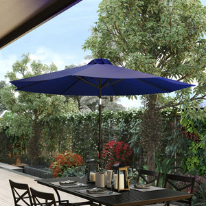 English Elm Kona 9 FT Round Patio Umbrella with Durable Aluminum Pole, Crank, and Tilt for Ultimate Shade Comfort Navy GM-402003-NVY-GG