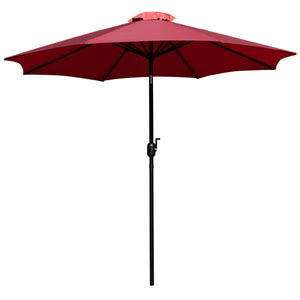English Elm Kona 9 FT Round Patio Umbrella with Durable Aluminum Pole, Crank, and Tilt for Ultimate Shade Comfort Red GM-402003-RED-GG