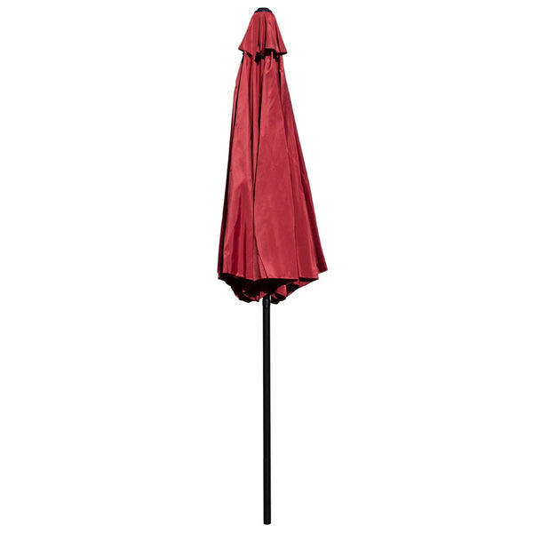 English Elm Kona 9 FT Round Patio Umbrella with Durable Aluminum Pole, Crank, and Tilt for Ultimate Shade Comfort Red GM-402003-RED-GG