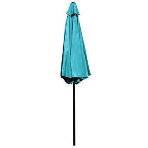 English Elm Kona 9 FT Round Patio Umbrella with Durable Aluminum Pole, Crank, and Tilt for Ultimate Shade Comfort Teal GM-402003-TL-GG