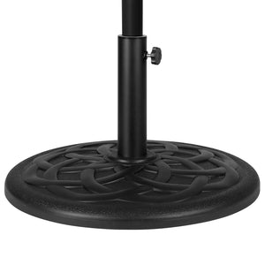 English Elm Kona 9 FT Round Umbrella Set with Crank Lift, Tilt Function & Heavy-Duty Base for Outdoor Shade Tan GM-402003-UB19B-TAN-GG