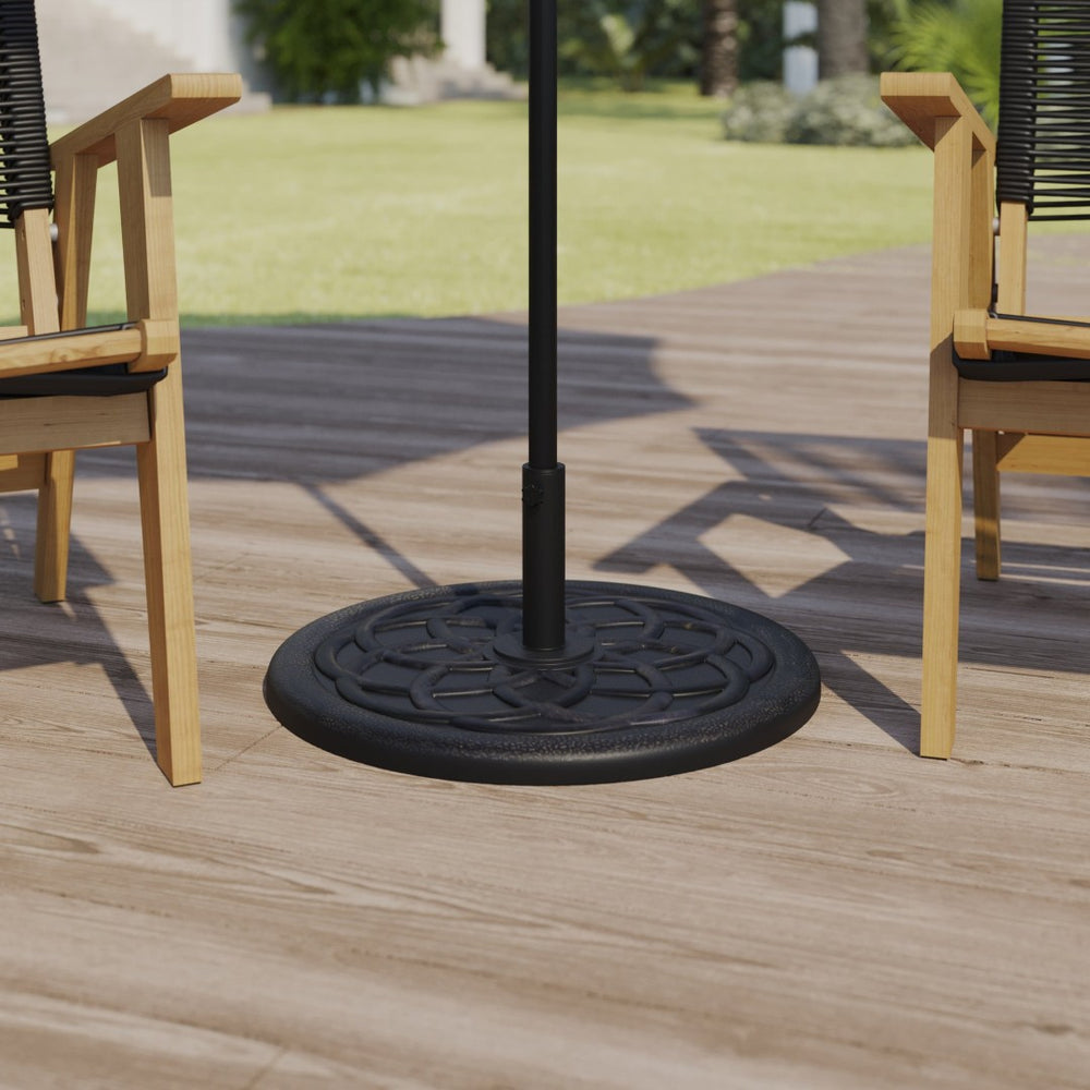 English Elm Kona Heavy-Duty Patio Umbrella Base with Weatherproof Coating for Secure Outdoor Stability & Style Bronze 19.25" GM-UB19-BRNZ-GG