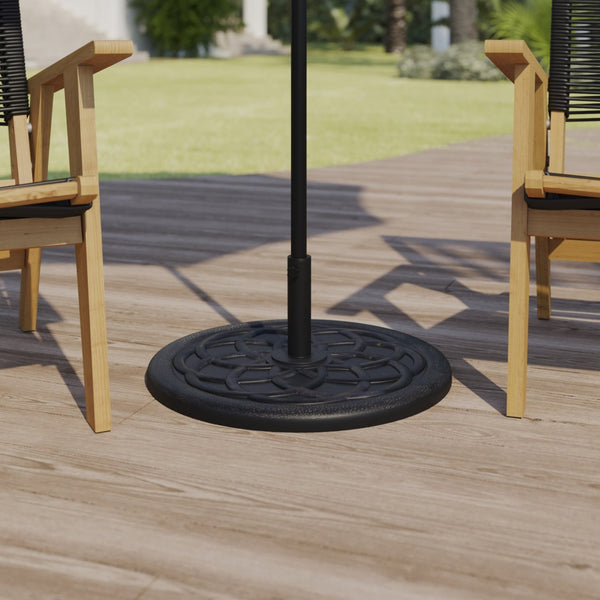 English Elm Kona Heavy-Duty Patio Umbrella Base with Weatherproof Coating for Secure Outdoor Stability & Style Bronze 19.25" GM-UB19-BRNZ-GG