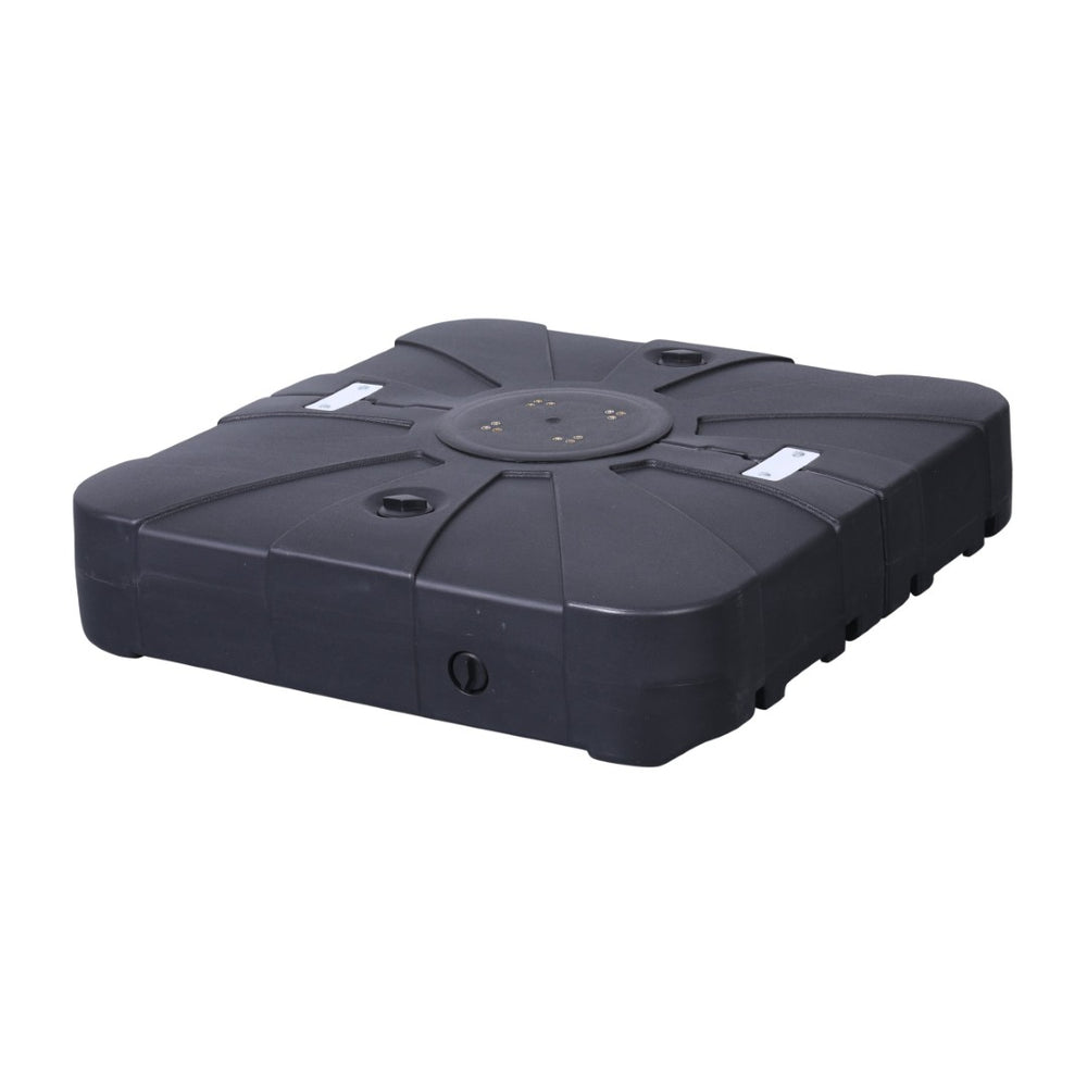 English Elm Hank Heavy-Duty Weather-Resistant Umbrella Base with Wheels & Grooved Handles for Easy Mobility GM-WL-80040FA-L-BK-GG