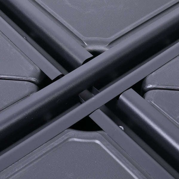 English Elm Hank Heavy-Duty Weather-Resistant Umbrella Base with Wheels & Grooved Handles for Easy Mobility GM-WL-80040FA-L-BK-GG