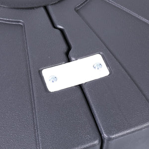 English Elm Hank Heavy-Duty Weather-Resistant Umbrella Base with Wheels & Grooved Handles for Easy Mobility GM-WL-80040FA-L-BK-GG