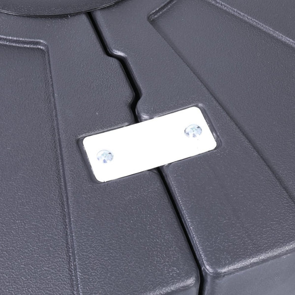 English Elm Hank Heavy-Duty Weather-Resistant Umbrella Base with Wheels & Grooved Handles for Easy Mobility GM-WL-80040FA-L-BK-GG