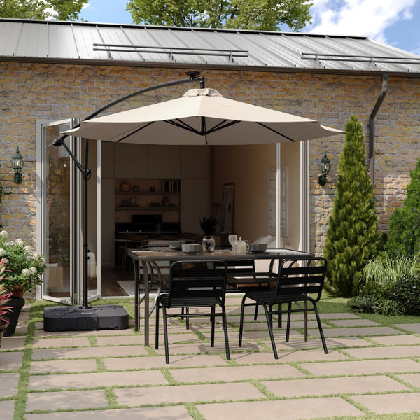 English Elm Hank Heavy-Duty Weather-Resistant Umbrella Base with Wheels & Grooved Handles for Easy Mobility GM-WL-80040FA-L-BK-GG