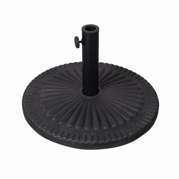 English Elm Kona Universal Cement Patio Umbrella Base with Weatherproof Sunburst Design for All-Weather Use Black 19.25" GM-WL-B49014A-BK-GG