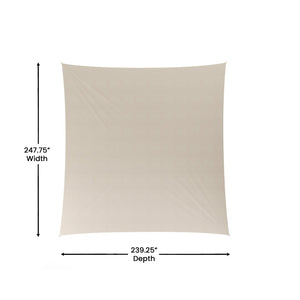 English Elm Palmetto 20ft Rectangle Sun Sail Shade Canopy - Durable, UV-Resistant, Easy Setup in Sand Color GM-WL-SS22003-5-SAND-GG