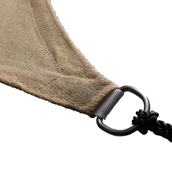 English Elm Palmetto 20ft Rectangle Sun Sail Shade Canopy - Durable, UV-Resistant, Easy Setup in Sand Color GM-WL-SS22003-5-SAND-GG