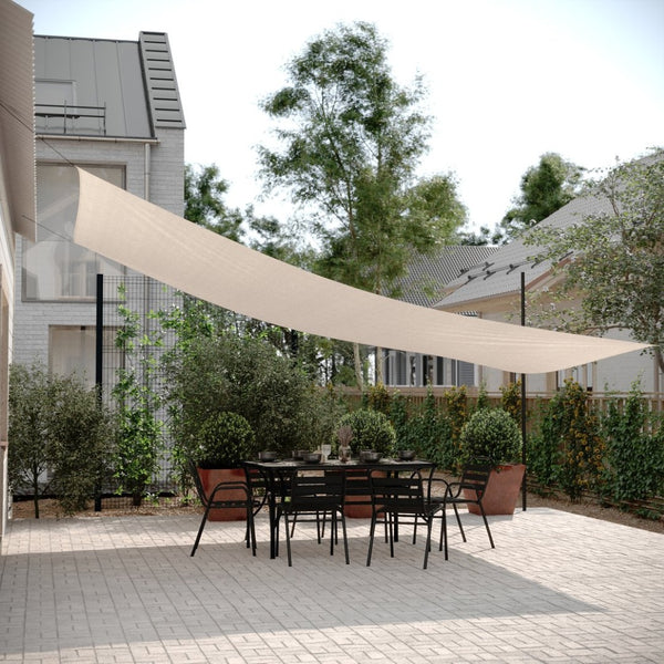 English Elm Palmetto 20ft Rectangle Sun Sail Shade Canopy - Durable, UV-Resistant, Easy Setup in Sand Color GM-WL-SS22003-5-SAND-GG