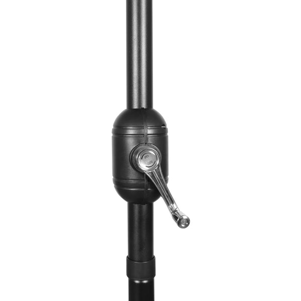 English Elm Sedona 10 FT Round Cantilever Umbrella with 32 Solar LED Lights for Ultimate Outdoor Comfort Gray GM-WL-UU012-GRY-GG